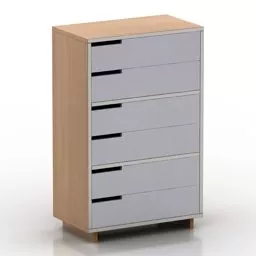 Mdf Locker Curved Edge With Drawers 3d model