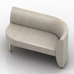 Modernism Waiting Sofa Curved Shape 3d model