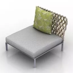 Upholstery Low Chair Armless 3d model