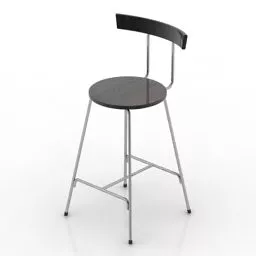 Wood Bar Chair Modern Style 3d model