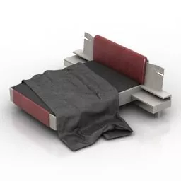 Upholstery Bed Set 3d model