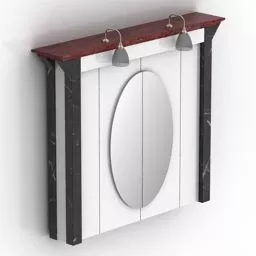 Tv Table With Chinese Door Frame 3d model