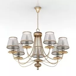 Brass Ceiling Lamp Transparent Shade 3d model