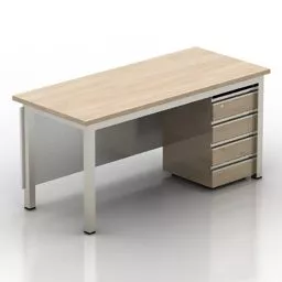 Square Walnut Table 3d model