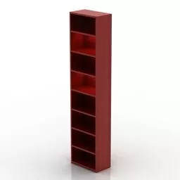 Simple Shelf With Books And Glass Vase Inside 3d model