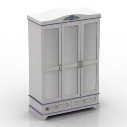 Single Wardrobe Bedroom Component 3d model