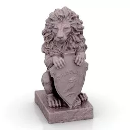 Sculpture Lion Rock Material 3d model
