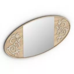 Oval Mirror With Carved Pattern 3d model