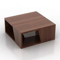 Square Wood Coffee Table Modernism 3d model