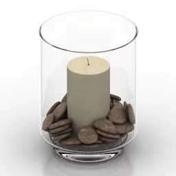 Sphere Candlestick In Glass Cup 3d model