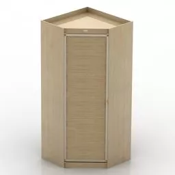 Corner Locker Wooden Material 3d model