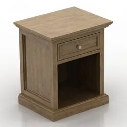 Nightstand Brown Wood 3d model