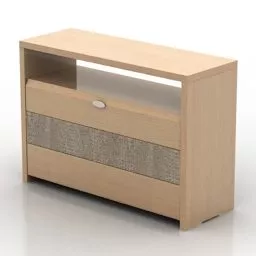 Mdf Locker Curved Edge With Drawers 3d model