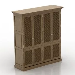 Side Wardrobe Brown Wood 3d model
