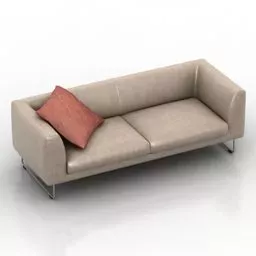 Loveseat Sofa Two Seats With Cushion 3d model