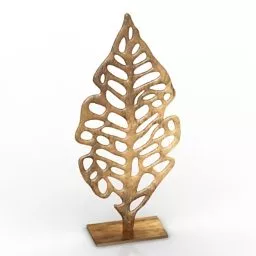 Leaf Plant In Porcelain Vase 3d model