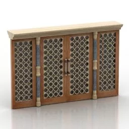 Retro Door Chinese Style 3d model