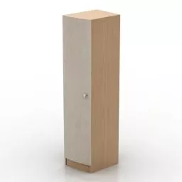 Thin Locker Ash Wood 3d model