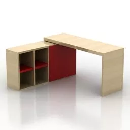Walnut Coffee Table Curved Leg 3d model