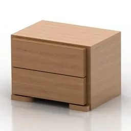 Simple Nightstand Wooden Mdf 3d model