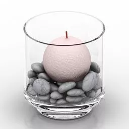 Sphere Candlestick In Glass Cup 3d model Sphere Candlestick In Glass Cup 3d model