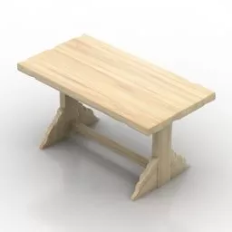 Walnut Coffee Table Curved Leg 3d model