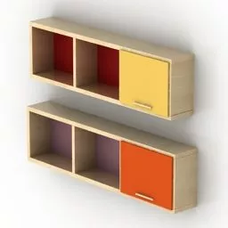 Colorful Shelves 3d model