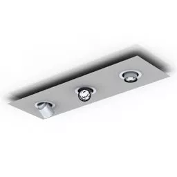 Ceiling Lamp Square Shade With Wood Case 3d model