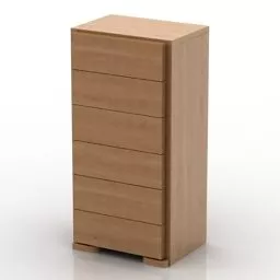 Simple Wood Locker With Multiple Drawers 3d model