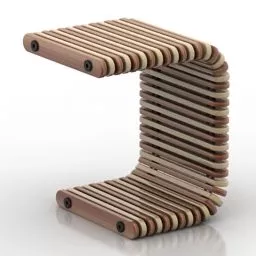 Nightstand Curved C Shape 3d model