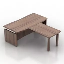 Bedside Table Smooth Edge With Table Lamp 3d model