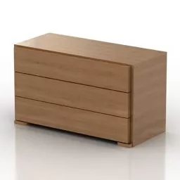 Simple Locker Three Drawers 3d model