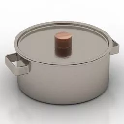 Kitchen Pan Stainless Steel 3d model
