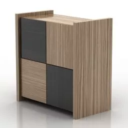 Minimalist Locker Wooden Mdf 3d model