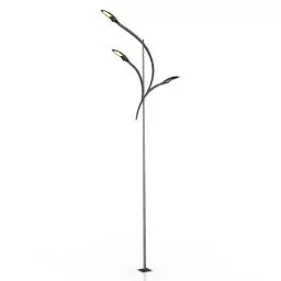 Street Lamppost Three Shade 3d model