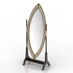 Wooden Frame Square Mirror 3d model