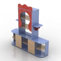 Kid Room Rack Shelves 3d model