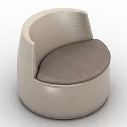 Round Upholstery Armchair 3d model