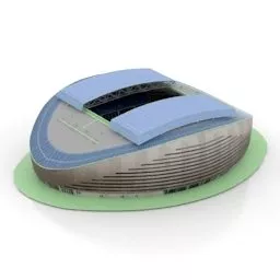 Hangar Station Futuristic Building 3d model