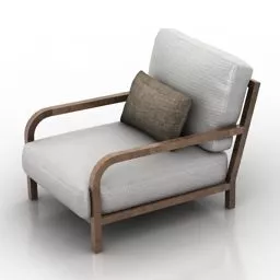 Modern Upholstered Armchair 3d model
