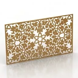 Screen Divider Carved Floral Style 3d model