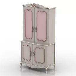 Mdf Locker Curved Edge With Drawers 3d model