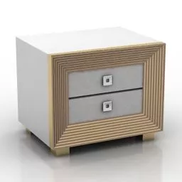 Bedroom Nightstand Two Drawers 3d model