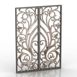 Floral Iron Gate Decoration 3d model