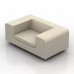 Upholstery Armchair White Fabric 3d model