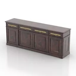 Side Locker Brown Walnut 3d model