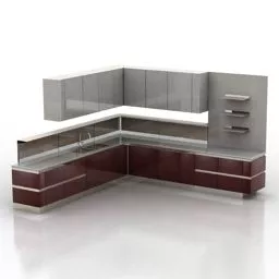 L Corner Kitchen Cabinet 3d model