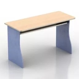 Bedside Table Smooth Edge With Table Lamp 3d model