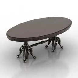 Oval Table Walnut 3d model