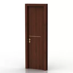 Room Door Brown Mdf Wood 3d model